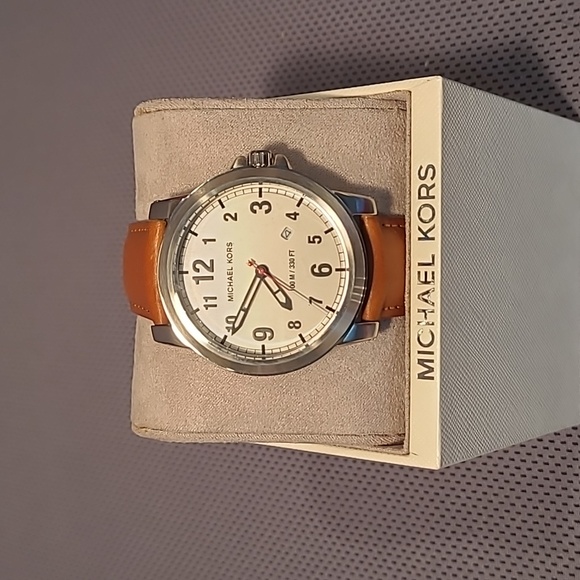 Michael Kors MK8531 Paxton Watch w/Light Brown Leather Strap - Picture 1 of 11